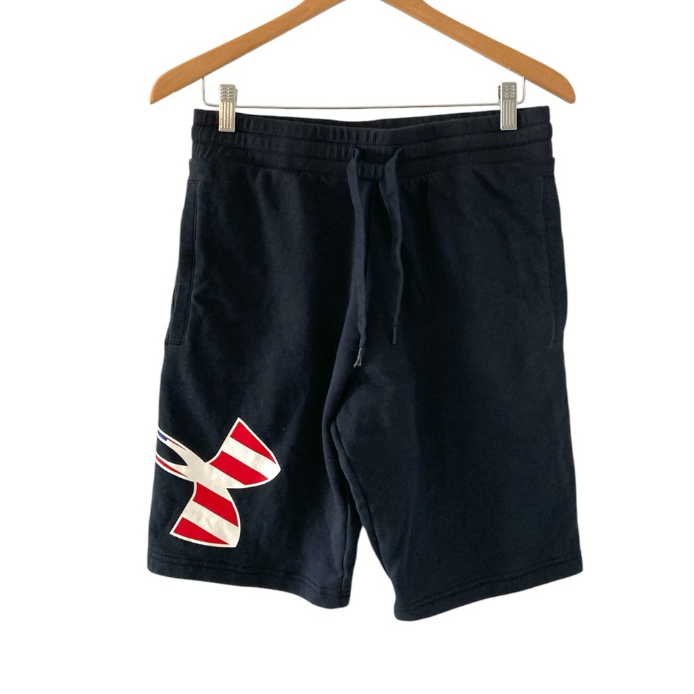 Under Amour Medium Black Athletic Shorts with Elastic Waistband - Picture 1 of 6